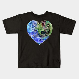 Caring Kintsugi Earth Heart Kids T-Shirt